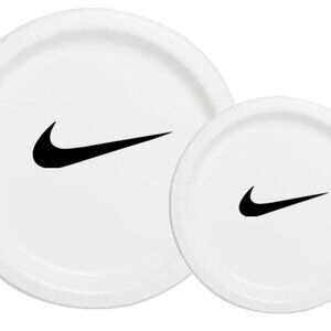 White w/ Black | Sw00sh Basketball Plates | Birthday Party Paper Plates | 60 Pcs